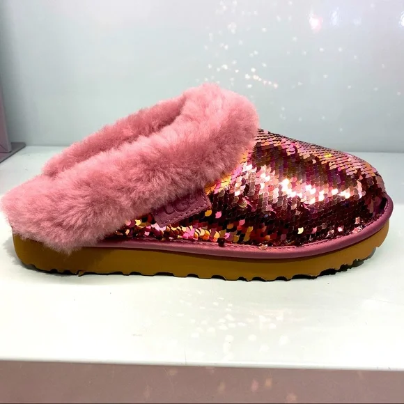UGG | Cluggette Sequins PINK Slippers New In Box GIFT - Picture 11 of 14